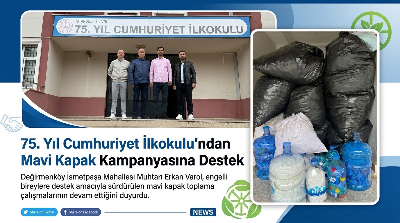 75. Yıl Cumhuriyet İlkokulu’ndan Mavi Kapak Kampanyasına Destek